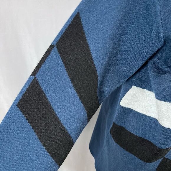 Autumn Skye blue black and white knit cardigan sweater size medium NWT - Picture 3 of 7